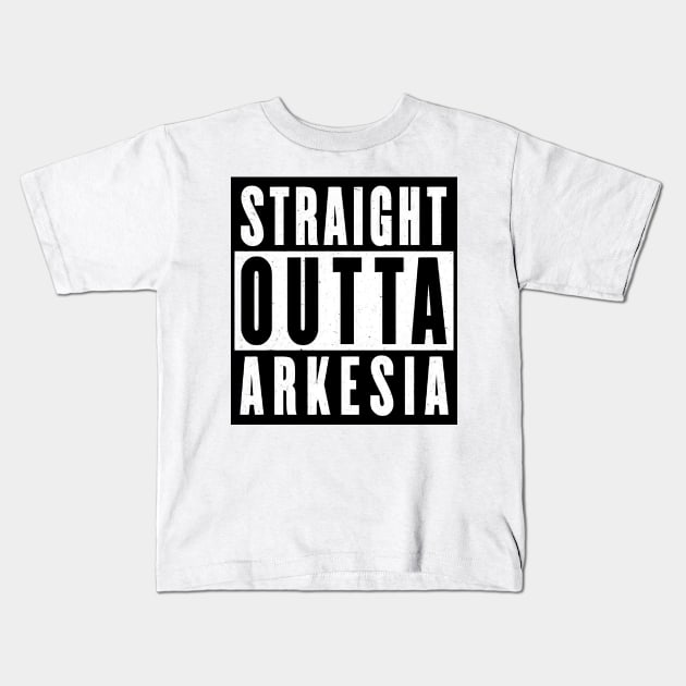 Straight Outta Arkesia Kids T-Shirt by JigglePeek